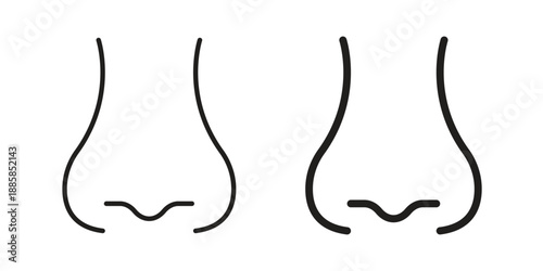 Nose icon elements. A modern flat and line icons set