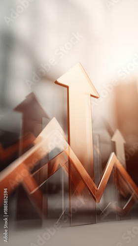 Abstract upward arrows representing business growth, financial progress, and positive performance trends.