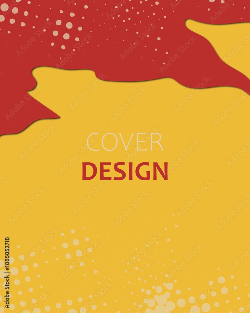 Φωτογραφία Vibrant red-yellow cover design with wavy transitions, dotted texture, and bold