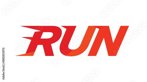 bold red run text with dynamic streaks a striking visual silhouette