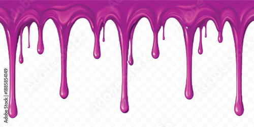 realistic 3d liquid paint dripping down in different color style isolated on transparent background