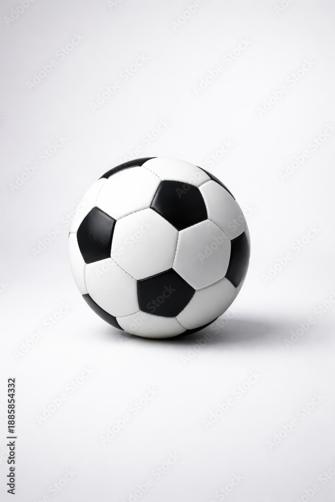 Fototapeta premium Classic Black and White Soccer Ball on Studio Background