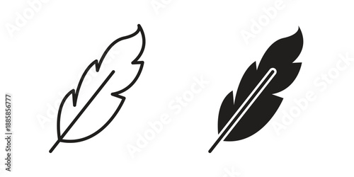 Quill icon elements. A modern flat and line icons set