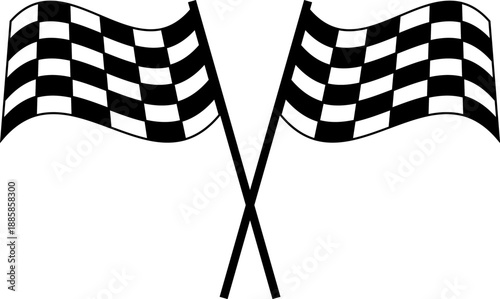 Collection of racing checkered flag vector illustrations in multiple poses.