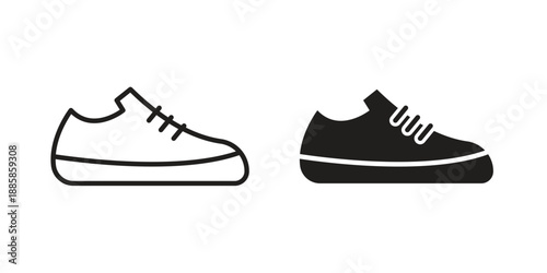 Shoes icon elements. A modern flat and line icons set