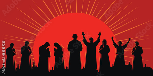 A vibrant vector illustration of a crowd of youth and silhouettes of people dancing at a music festival club disco with a group of girls and boys celebrating a fun night concert party