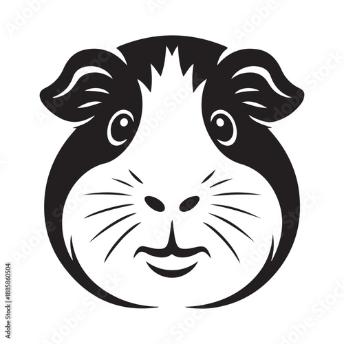Minimal guinea pig face silhouette vector illustration for modern design