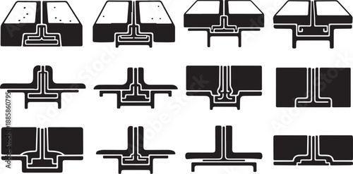Detailed Architectural Cross Section Diagrams and Blueprint Illustrations