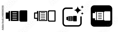 Telephoto lens icon for portrait photography and distant subject zoom
