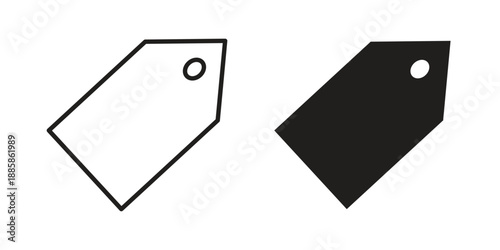 Tag icon elements. A modern flat and line icons set