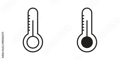 Temperature icon elements. A modern flat and line icons set