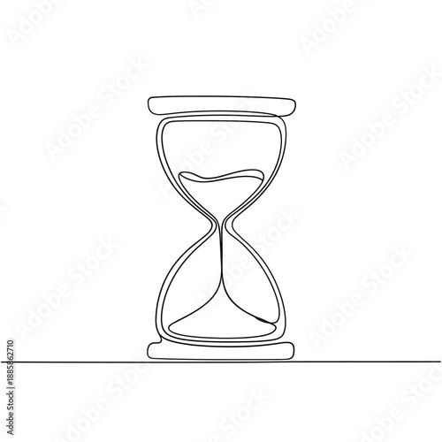 Simple line drawing of an hourglass illustrating the passage of time