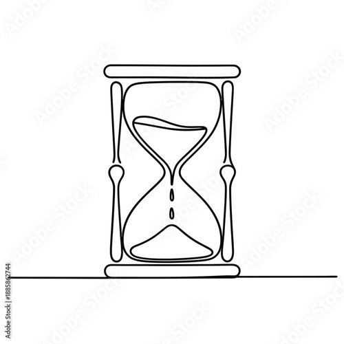 Simple line drawing of an hourglass representing the passage of time