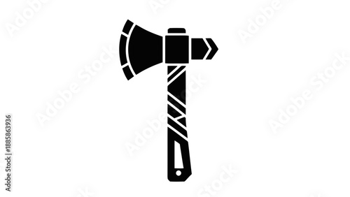Vector illustration of a classic sharp axe tool, perfect for lumberjack work or outdoor activities on transparent background