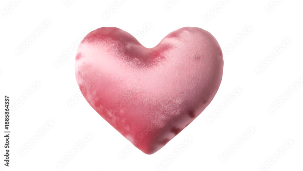 Fototapeta premium Pink Heart Shaped Plush Toy with Soft Velvet Texture and Gradient Color Effect