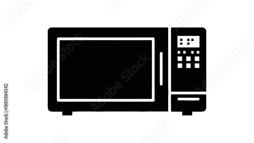 Vector illustration of a modern kitchen microwave oven for rapid food preparation, on transparent background