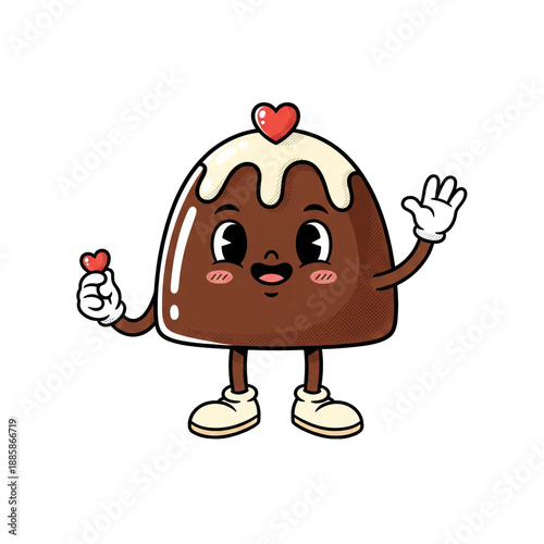 Cute Retro Bonbon Illustration. Valentines Day. Love. Transparent Background.