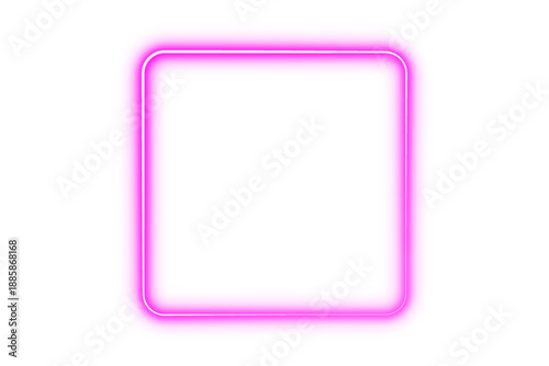 Fotografija Pink neon glowing rounded square decorative border frame design element