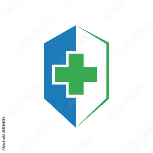 Medical Shield Logo Design - Professional Healthcare Protection & Pharmacy Cross Icon