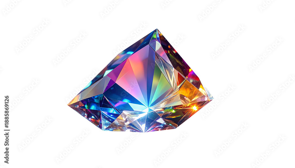 Naklejka premium shiny diamond isolated on transparent background, png