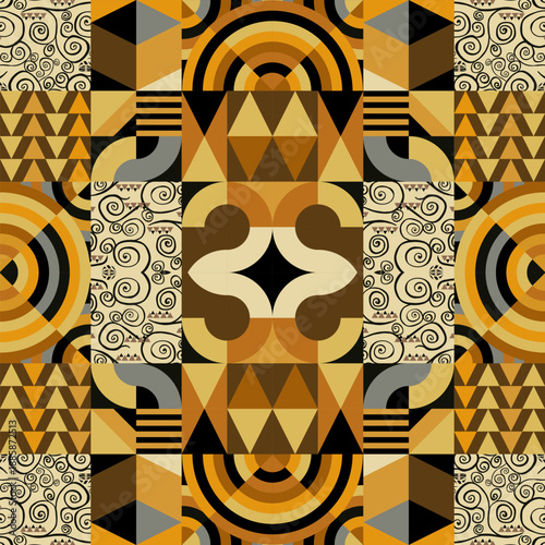 seamless pattern style of klimt and bauhaus