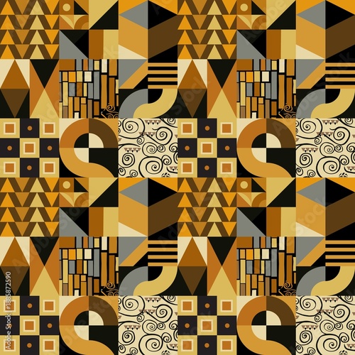 abstract background with geometric shapes Klimt  bauhaus
