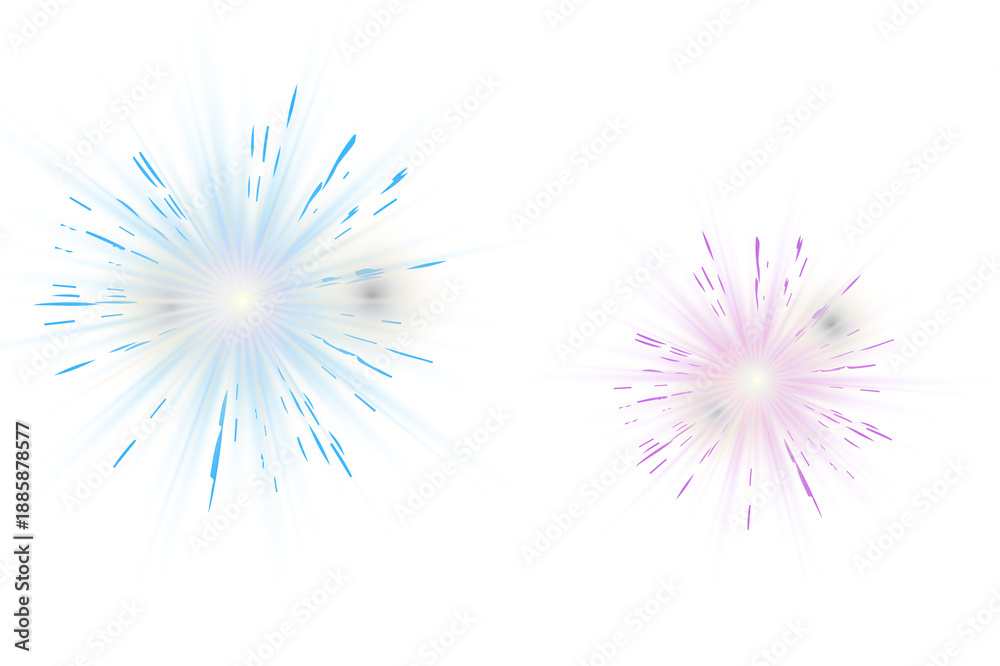 Obraz premium Colorful Firework Starburst Abstract Background with Radiant Light