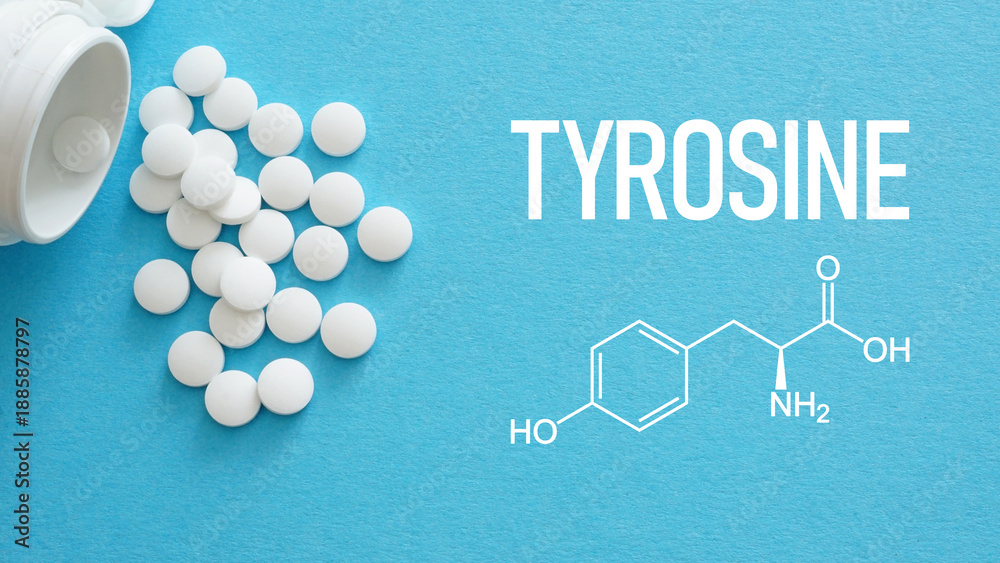Αυτοκόλλητο Tyrosine Amino Acid Supplement Concept for Cognitive Support Focus and Stress Re
