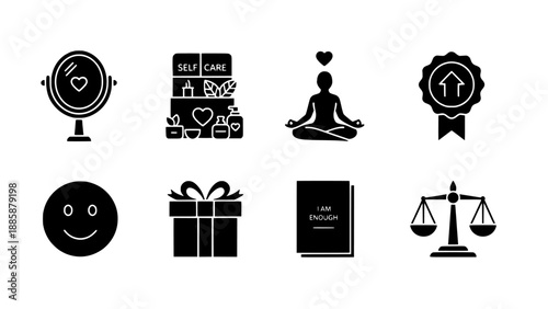 Empowering self-care collection promoting mental wellness, personal growth, and inner peace