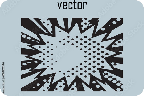 Vector graphic of a starburst design with dots and spikes