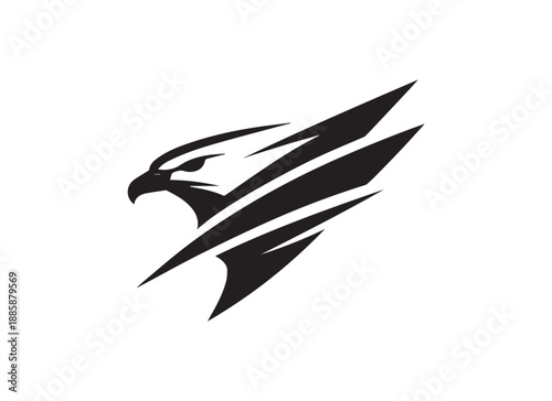 Stylized Hawk Head Logo Speed Power Freedom Vector Graphic.
