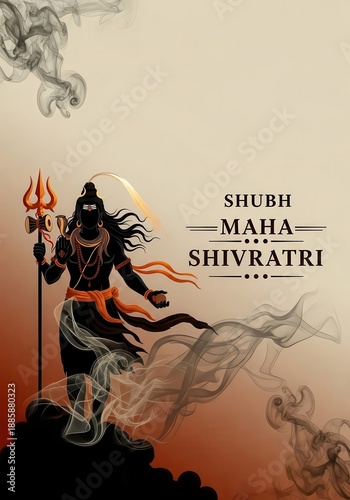 Maha Shivratri Wishes Lord Shiva Illustration, Indian Festival, Religious Celebration