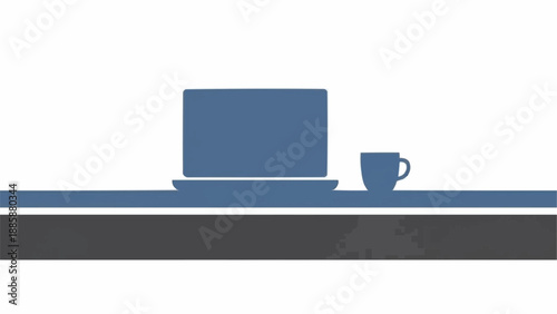 Laptop Computer on a Desk Surface.