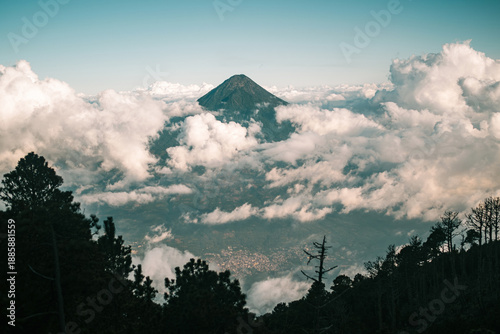Volcán de Agua Floating Above the Clouds