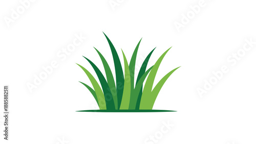 Green Grass Icon – Lawn Plant Illustration in Flat Style