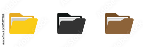 Folder icon set vector. folder sign and symbol, design for app, logo. file folder in flat style. computer files directory, line pattern, scheme made from empty maps. folder with network, data storage.