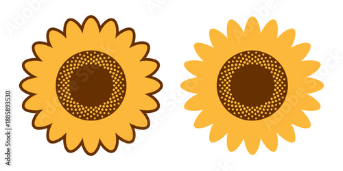 Two Sunflowers Illustration on Transparent Background