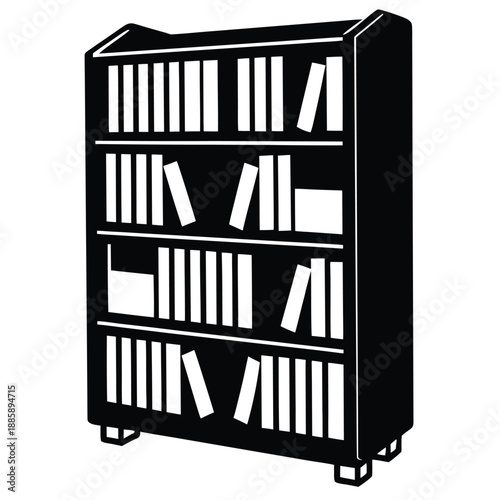 bookshelf decor vector on white background