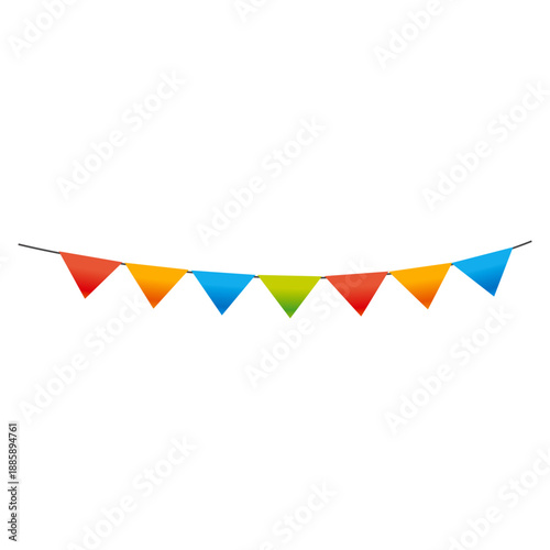 Colorful Triangle Bunting Garland Vector Illustration