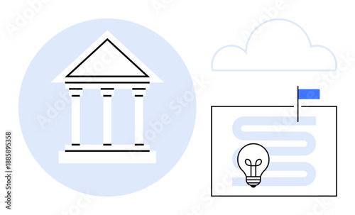Financial institutions concept. Financial institutions connect economic stability and growth. Financial institutions foster innovative pathways and inspired strategies. For fintech, education