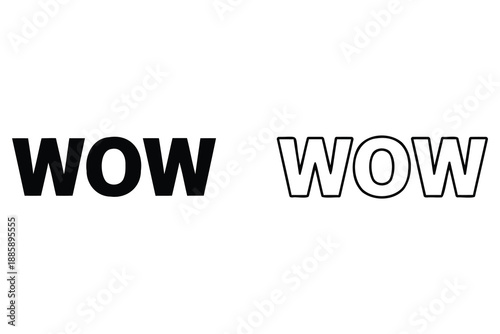 WOW text logo words in bold font styles  two different typographic variations side by side