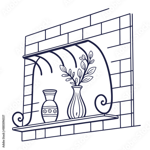 Decorative mantel with vases