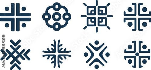 Geometric symbols and abstract designs for modern graphic elements and logos