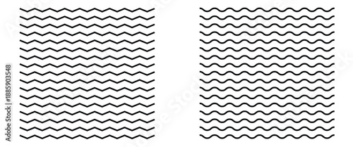 Set of seamless borders zigzag line. Graphic design elements on white background. Zigzag line halftone gradation texture. Zigzag line divider set. Vector illustration.