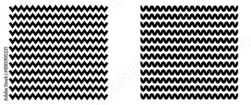 Simple wavy zig zag line for art and design elements. Vector illustration.