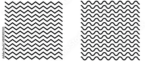Simple wavy zig zag line for art and design elements. Vector illustration.