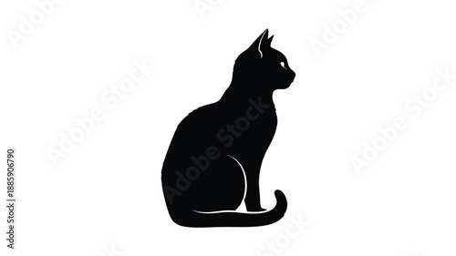 a black cat sitting in profile a simple and elegant feline silhouette