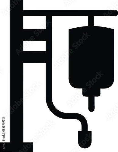 iv drip silhouette vector illustration on transparent background