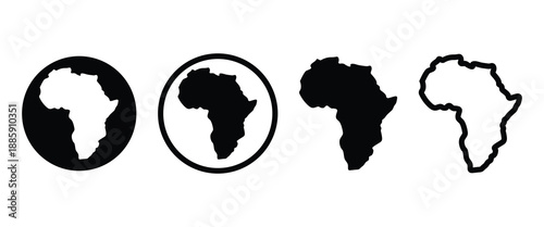Africa map sign symbol icon set