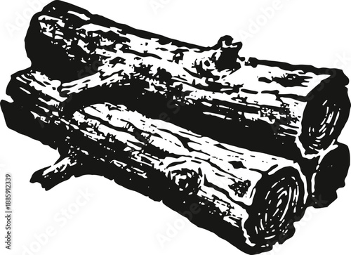 Stack of firewood logs, rough wood texture, natural tree trunks piled together